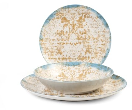 Royal Norfolk Paris Servicio de mesa, 18 platos, porcelana, decorado