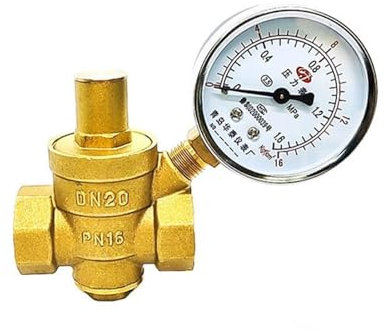 Druckminderer Wasser 1/2 3/4 3 4 Messing verstellbares Druckminderventil Innengewinde Filter Druckminderventil mit Manometer (Size : 1, Color : Valve without Gauge)