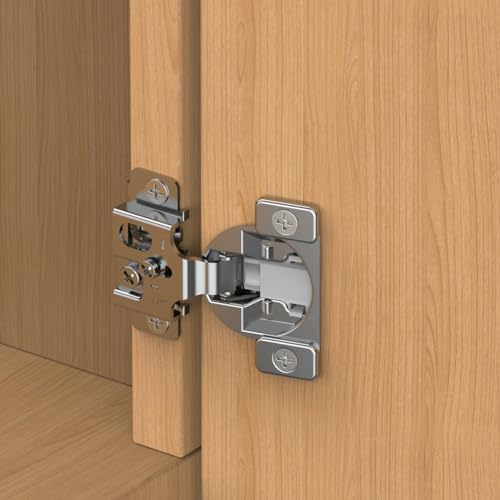 Chibery 2 Pack 1/2 Overlay 3D Soft Close Concealed Hinge, Face Frame Door, Small Angle Slow Close, Self Closing Hidden Satin Nickel, 105° Concealed Stainless Steel Hinges for Kitchen Cabinet Door