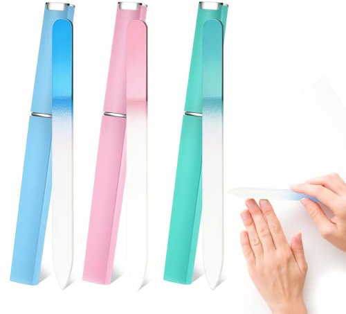 WrteEase Baby Nail File Set - 3 Pack Crystal Nail Files for Newborns, Toddlers, Infants, and Young Children - Pink, Fine Grit, Emery Material