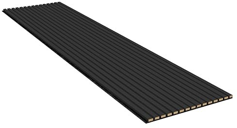 Akustikpaneele Eiche Black Holz Wandpaneele als Wandverkleidung Filz Schwarz, Oberfläche: Echtholz Format: 2400 x 605 mm - Lamellenbreite: 21 mm (Eiche Black, 2400 x 605 mm)