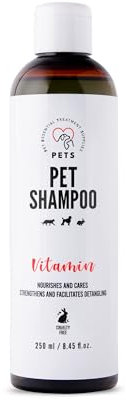 Pets Dog Shampoo für Hunde und Katzen - Vegan Hundeshampoo - Katzenshampoo - Hundepflege - Fellpflege Hund - Hundefell Shampoo - Empfindliche Hundehaut - für empfindliches Fell und Haut - 250 ml