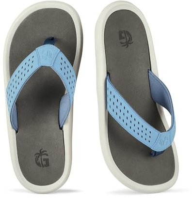 Gumbies Noosa Flip-Flops | Unisex Water-Resistant Flip-Flops with Recycled Rubber Outsole & Cotton Straps | Arch Support, Lightweight & Beach-Ready Sandals | Latte | EU 41