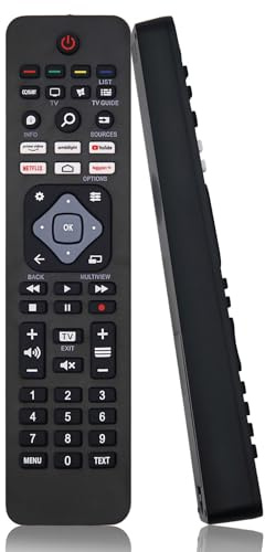 Telecomando Sostitutivo per Philips tv | Telecomando Universale per Smart TV Compatibile con Philips(LED/LCD/4K UHD)/Android/Google tv – Facile da Usare, 24 Mesi di Garanzia