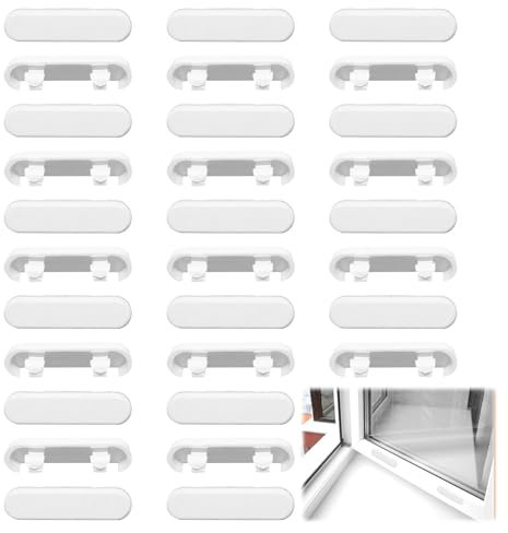 Cache Aeration Fenetre Pvc, 30 pièces Busette de Drainage, Cache Tempete Fenetre, fenêtre capuchons d'extrémité de rebord de fenêtre bouchons de drainage de remplacement couvercles de(blanc)