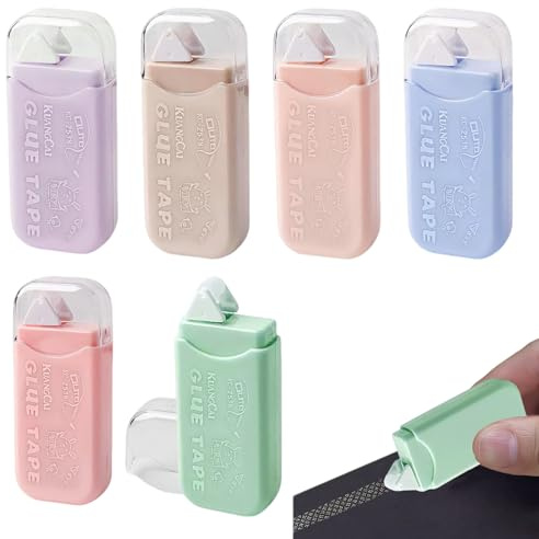 6 PCS Roller Colle Ruban Adhésif Double Face, Colle Scrapbooking, 6mm x 6m Sco-tch Double Face pour DIY Carte, Scrapbooking, Journal, Rouleaux Roller de Colle (1)