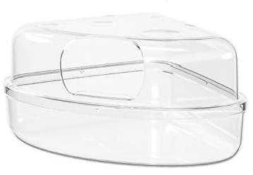 Clear Hamster Sand Bath Box Pet Bath Container, Detachable Bath House Cage, for Squirrels Gerbil Hedgehog Ferret(White)