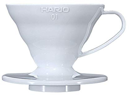 Hario VD-01W 1-Piece Plastic Coffee Dripper, White