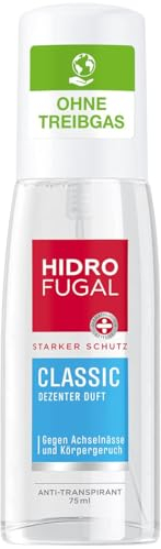 Hidrofugal Classic Zerstäuber (75 ml), starker Anti-Transpirant Schutz mit dezentem Duft, Deo für zuverlässigen Schutz ohne Ethylalkohol