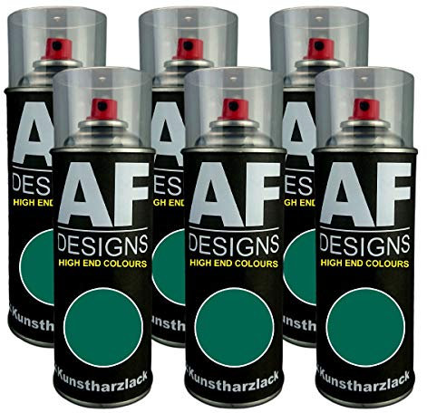 Alex Flittner Designs 6X Plástico Revestimiento Pintura en Espray Laca Colorida Lata de Aerosol RAL6016 Turquesa Verde Brillante Mate - Ral6016 Verde Turquesa Brillante