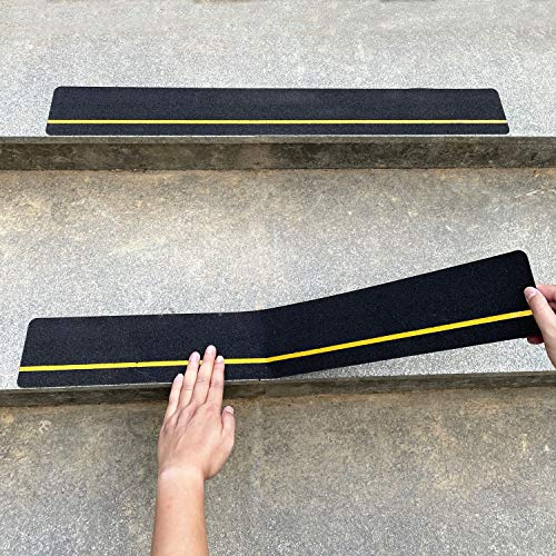 COSIMIXO 4 x 30 10Pack Anti Slip Stair Tread with Reflective Strips,Best Grip Non Skid Tape,Anti-Skid Tape, High Traction Adhesive for Stairs Step