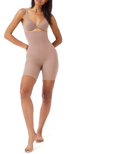 SPANX SPANXsculpt Power Series High-Waisted Mid-Thigh Short, Cafe Au Lait, 3X