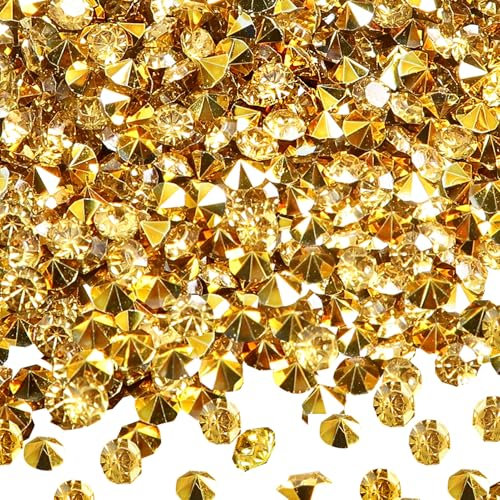 TOAOB 12000pcs Gold Tone Table Scatter Crystals Acrylic Diamonds Rhinestones 3mm for Table Decorations Wedding Decoration Bridal Shower Decoration