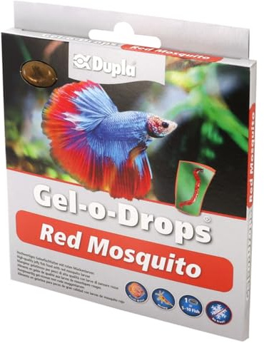 Dupla Gel-O-Drops Red Mosquito I 12 x 2 g I Mangime per pesci gelatina con larve di zanzara rosse, mangime per pesci ornamentali facilmente dosabile, mangime ricco di sostanze nutritive per acquario