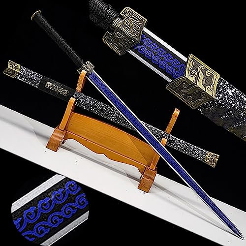 TIAYKO Lame de Bambou Naturel,Couteau Han en Bois Chinois de 108 cm,épée en Bois d’Anime pour Collectionner,Cosplay,Affichage à la Maison,épées en Bois Faites à la Main Classiques