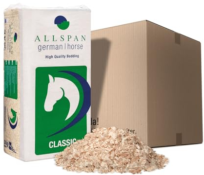 Allspan German Horse Classic Holzspäne Hobelspäne Einstreu Großtier Kleintier Tier Pferde Stall Paddock Holz Streu 24kg Sack / 1 Karton Paligo