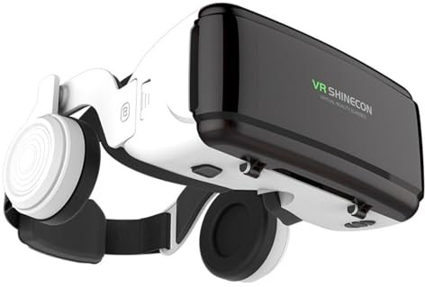 Djowyh Gafas de realidad virtual 3D, auriculares de realidad virtual ajustables, lentes HD 3D para teléfono móvil, gafas de realidad virtual antiluz para niños y adultos