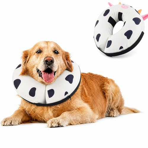 Shyllin Uppblåsbart halsband hund & halsband katt, halsband hund med justerbart kardborreband, hundhalsband, lämplig för operationer eller sårläkning, anti-bitning och läckageskydd