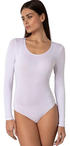 Lovable Maglia Manica Lunga Body in Micromodal Elasticizzato | Scollo Tondo Ampio | Materiale Morbido e Traspirante | Maglieria Donna