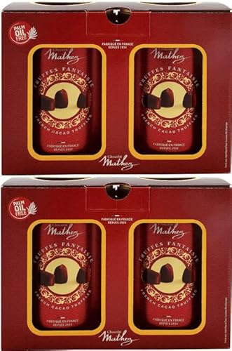 French Cocoa Dusted Truffles, 4 x 500g Tins, Palm Oil Free, Premium Chocolate Gift Set