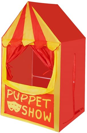 JstFrU Eave Style Puppet Theater,Puppet Show and Lemonade Stand for Tabletop Drama Performance Role Playing, Indoor & Outdoor Dramatic Pretend Play