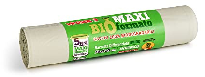 VIROSAC 135048 Bolsas biodegradables, Mater Bì, 18 x 4 x 4 cm, 5 Unidad