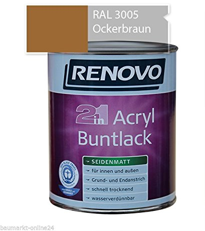 Acryl-Buntlack 2-in-1 375 ml RAL 8001 Ockerbraun seidenmatt Renovo