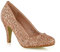 Womens Bridal Wedding Low Heel Sparkly Prom Party Court Shoes Size 3 4 5 6 7 8 (UK 5 / EU 38 / US 7, Rose Gold Glitter)