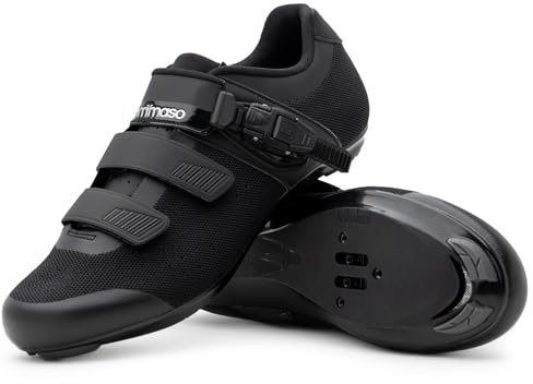 Tommaso Strada 200 SPD & Peloton Shoes for Mens Bikes—2 in 1 Cycling Shoes—Install Your Own Delta or SPD Cleats for Road Bikes, Indoor Cycles or Most Mens Bicycles—with Buckle—Size 10US—43EU