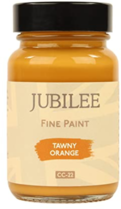 Guild Lane Jubilee Furniture Paint – Upcycle & Transform Wood, Metal & Glass – Soft Sheen Finish for Indoor & Outdoor – Durable & Easy to Apply Multi-Surface Paint (Tawny Orange, 60ml)