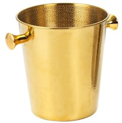 Morleo Raffredda bottiglie Piccolo 3 litri oro acciaio inox 15,3 x 16,5 cm | Raffredda bottiglie Raffredda vino Raffredda champagne Contenitore per cubetti di ghiaccio Secchiello per il ghiaccio