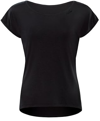 WINSHAPE Damen Seidig Weiches Bambus-kurzarmshirt Bamt002 mit Abgerundetem Saum Camiseta, Negro, XX-Large Mujeres