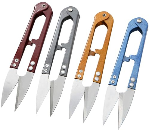 4 forbici per filo affilate in acciaio inox, universali, utilizzabili da cucito, mini forbici per taglio preciso di filo e filo, forbici per lavori di bricolage e cura delle piante