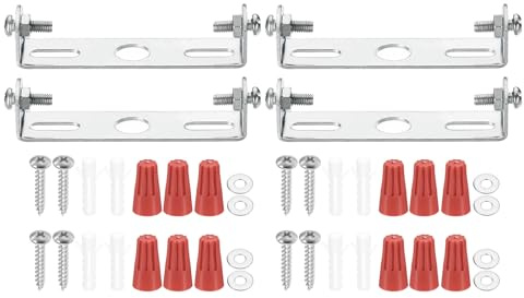 PATIKIL 70mm (2,76) Kit Staffa Montaggio Universale per Lampada, 4 Set Piastra per Plafoniera con Barra Trasversale con Vite Lampadario a Sospensione per Lampada Soffitto