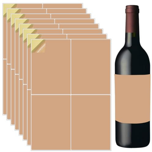 Beebeecraft 20 Stück Blanko Weinetiketten 14.8x10.5cm Selbstklebende Weinflaschenetiketten Individu Weinetikettenaufkleber Für Wein Hochzeit Verlobung Jahrestag Cocktailparty