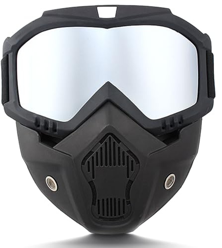 ESYFOR Occhiali Moto, Motociclo Occhiali Regolabile Antiscivolo Occhiali da Equitazione Antivento Maschera da Motocross per Sci, Snowboard, Moto, Ciclismo, Arrampicata, Equitazione