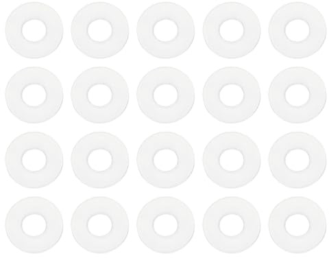 PATIKIL Guarnizione Piatta In Silicone M4, 20 Pezzi 4mm ID 10mm OD 1.5mm Spessore Guarnizioni Lisce O-Ring Fascette Distanziali Per Rubinetto Tubo Acqua Maniglie Doccia, Bianco