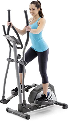 MARCY Magnetic Elliptical Trainer Cardio Workout Machine with Transport Wheels NS-40501E