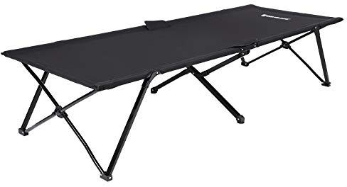 SONGMICS Lit de Camp Pliable 1 Personne, Lit d’Appoint, 206 x 75 x 45 cm, Capacité 260 kg, pour Camping, Randonnée, Voyage en Plein Air, Noir GCB25H