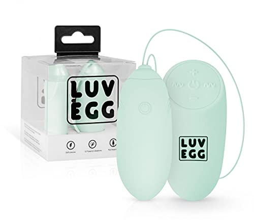 LUV EGG Vibrationsei mit Fernbedienung für ein aufregendes Vorspiel - Geeignet für Paare und Anfänger: 10 Modi, Wasserdicht, Wiederaufladbar, Grün