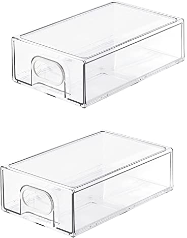 HSF 2pcs Fridge Draxer Set Fridge Storage Box Extra Grande para Almacenamiento de Alimentos, Organizadores de Ahorro de Espacio apilable Piezas y Accesorios de frigoríficos