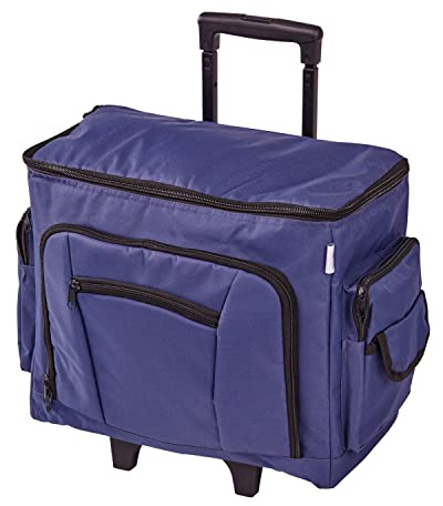 Borsa trolley per macchina da cucire online su ruote Sewing, Blu marino | 47 x 38 x 24 cm | Conservazione della macchina da cucire per Janome, Brother, Singer, Bernina e la maggior parte - 006105-NAVY