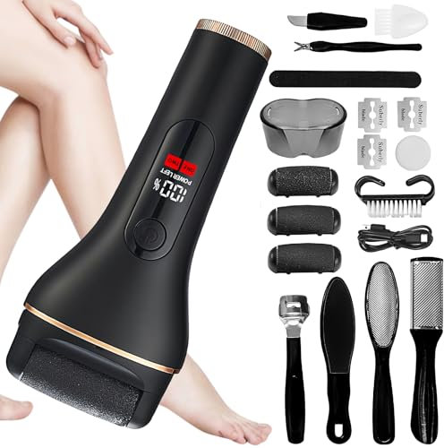 Hornhautentferner Elektrisch, Hornhaut Entfernen Fuß Elektrisch, Elektrischer Hornhautentferner Mit 2 Gear, Fusspflegegerät Mit 3 Ersatzrollen, Elektrische Fußfeile Für Abgestorbener Rissige Fersen