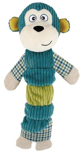 Record - Gioco interattivo per Cani Wildplay in Peluche con tubo squeaker incorporato. Gioco per Cani di tutte le taglie ideale per giochi divertenti | Scimmia, 35,5 cm