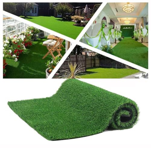 WLCNYL Alfombra de césped Artificial de 20 mm de Altura, Rollo de césped Artificial de 3 x 6 m, para Interior y Exterior, para Patio, jardín, césped Artificial para Perros (tamaño: 1,5 x 6 m) (2 x
