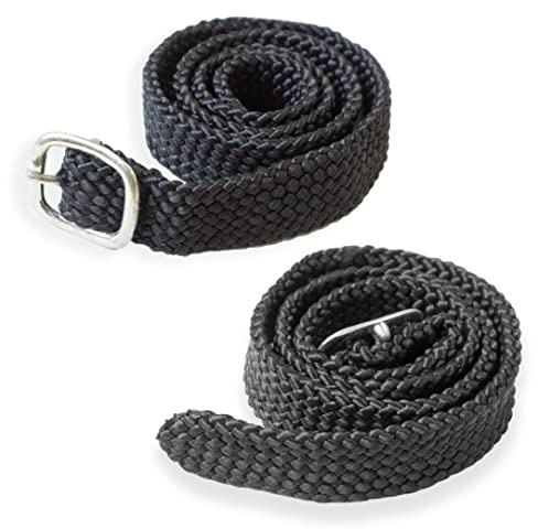 Pferdelinis Sporenriemen in schwarz 2 Stück für Sporen Ersatzriemen, größenverstellbar perfekte Fixierung von Reitsporen (2)