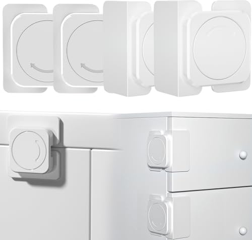 XVZ Armadio di sicurezza per bambini, 4 lucchetti di sicurezza per bambini, autoadesivi per cassetti, armadio, forno, coperchio per WC, frigorifero