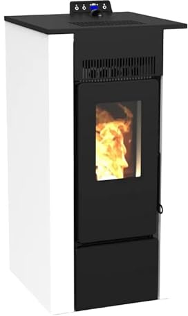 Pack Poêle à granules étanche LVZ ALEXA 9 + Kit Conduit sortie Ventouse - Blanc