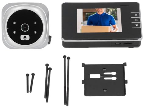 CHICIRIS Caméra Judas, Sonnette Vidéo WiFi avec écran LCD 3 Pouces 1080P, Grand Angle de 120 Degrés, Vision Nocturne, Détection de Mouvement, Audio Bidirectionnel, pour Porte