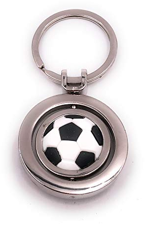 H-Customs Fotboll rörlig i cirkel bollsport sport lag silver speciell nyckelring hänge